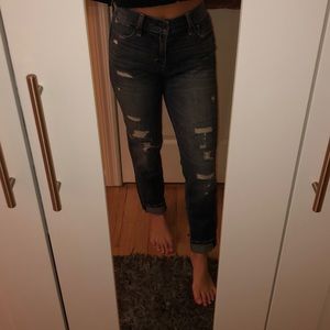 Abercrombie high rise ripped jeans. Size 0.